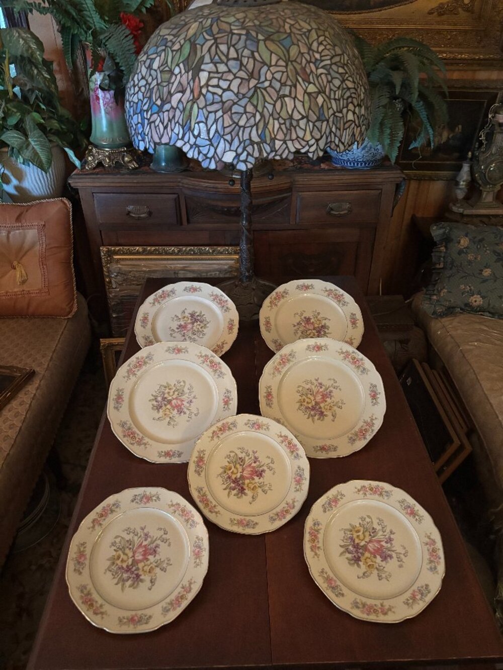 Antique Bavaria Tirschenreuth Germany Antique Porcelain Plates US zone 22k gold